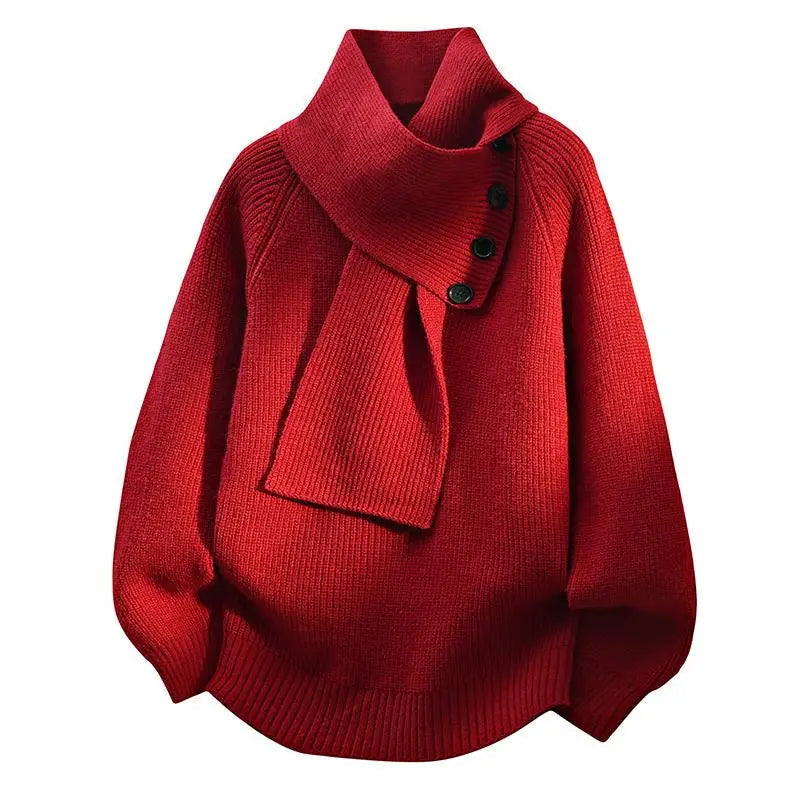 Women's Sweater Scarf Style Neckline