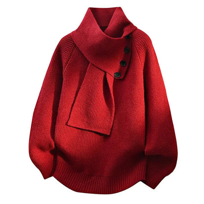 Women's Sweater Scarf Style Neckline