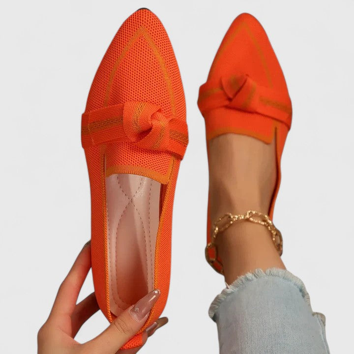 Women's Pointed Toe Slip-On Loafers Knot Detail