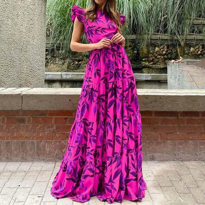 Women's Tropical Print Maxi Dress