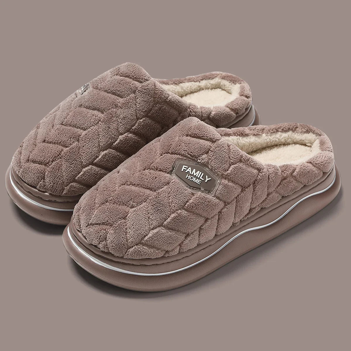 Women's Quilted Slippers Thick Sole Plush Lining