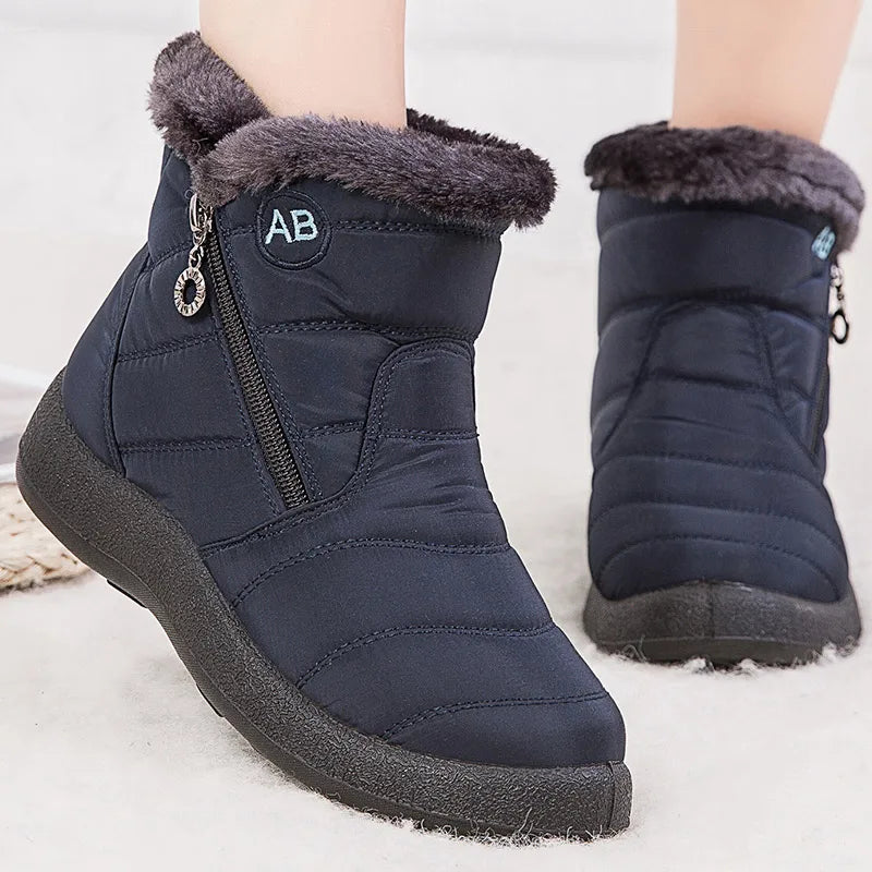 Women's Insulated Snow Boots Warm Waterproof Black