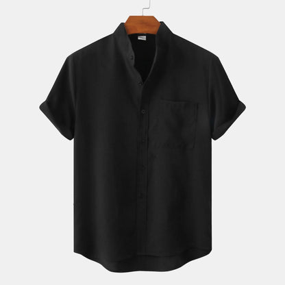 Men's Short Sleeve Button Down Shirt With Chest Pocket - Vonnera