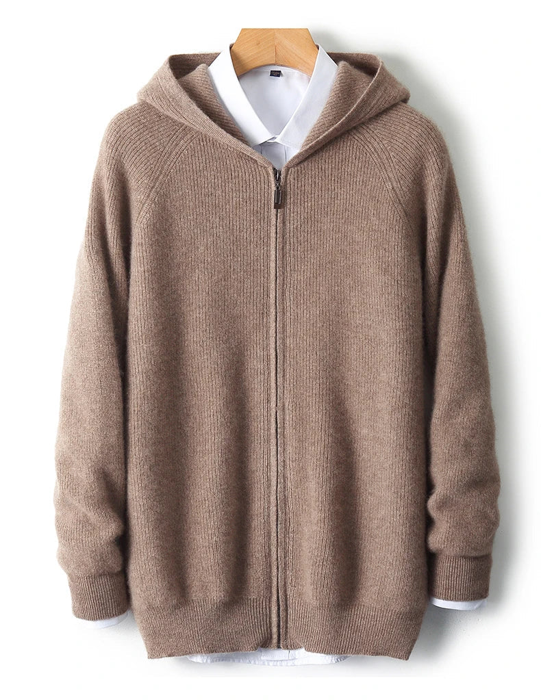 Merino Wool Zip Up Sweater - Vonnera