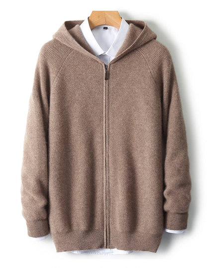 Merino Wool Zip Up Sweater - Vonnera