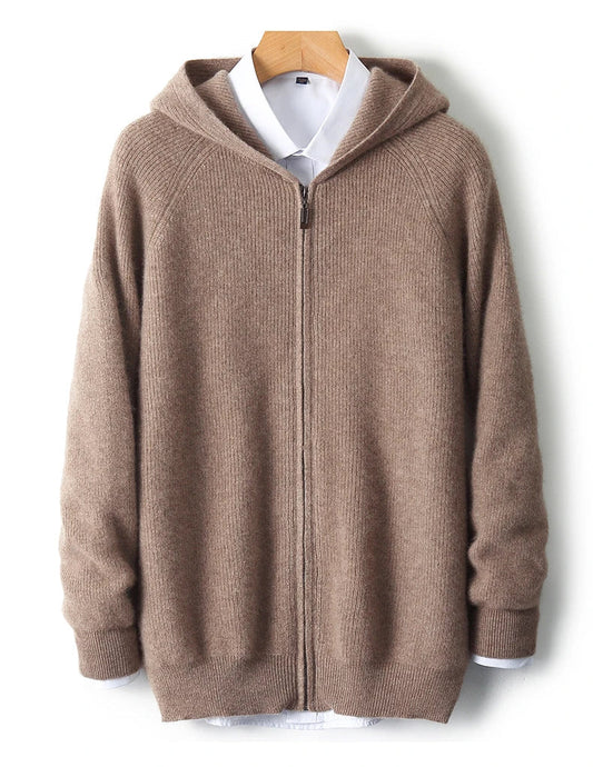 Merino Wool Zip Up Sweater - Vonnera