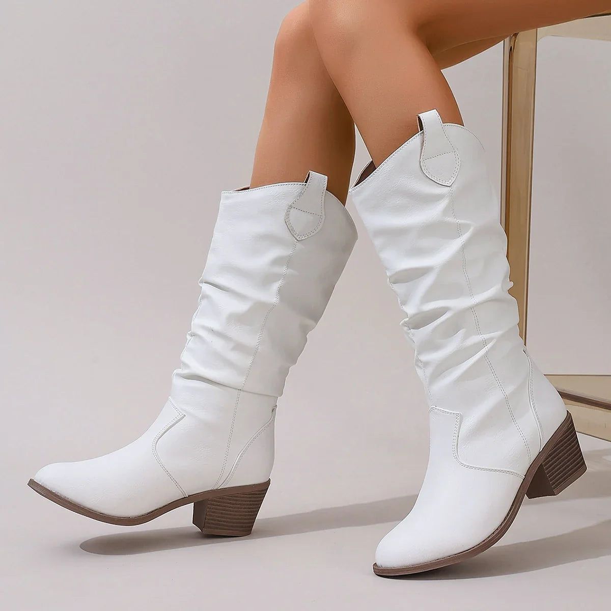 Women's Western Mid Calf Boots - Vonnera
