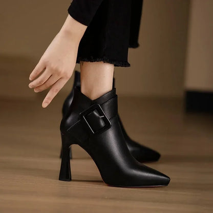 Women's High Heel Boots Buckle Strap