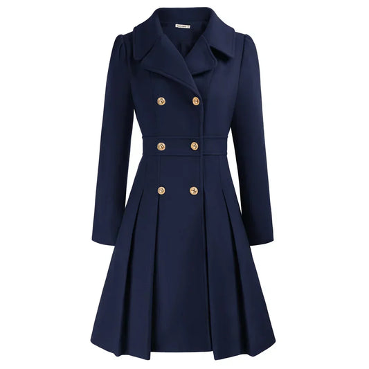 Women's Wool A-Line Peacoat - Vonnera