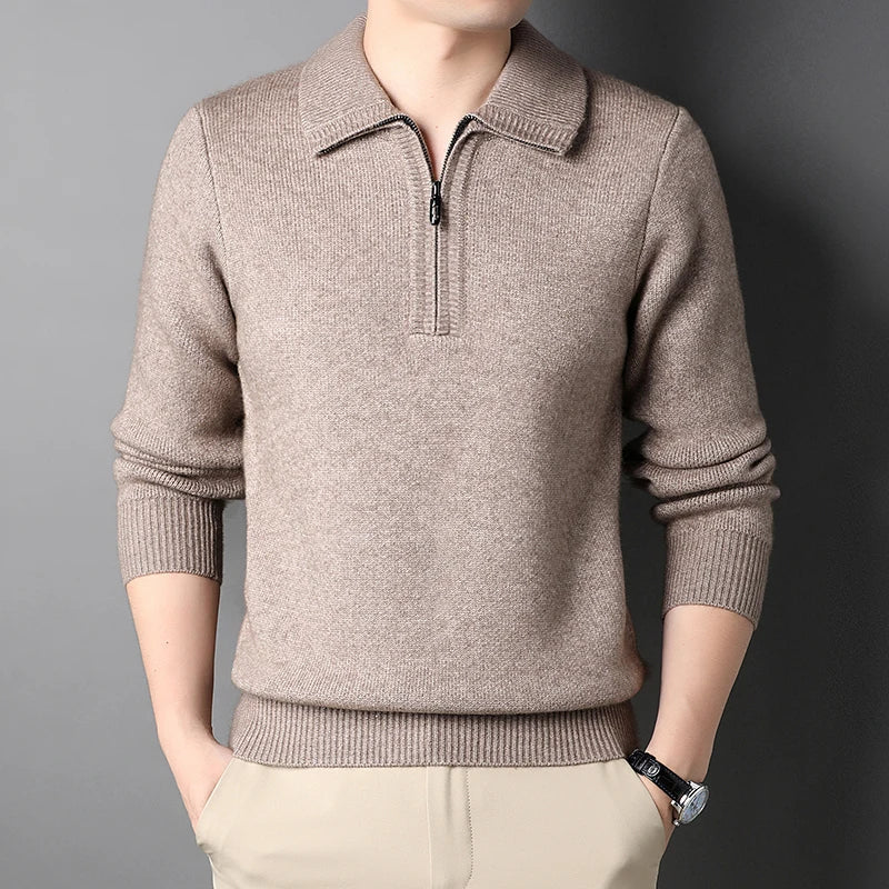 Arven Men's Cashmere Quarter Zip Sweater