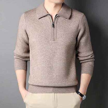 Arven Men's Cashmere Quarter Zip Sweater
