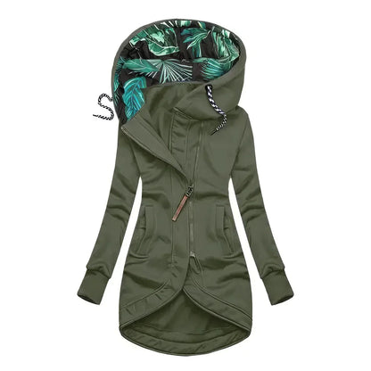 Women's Hooded Longline Zip-Up Jacket