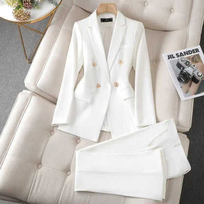 Women's Blazer Pants Set Solid Color - Vonnera