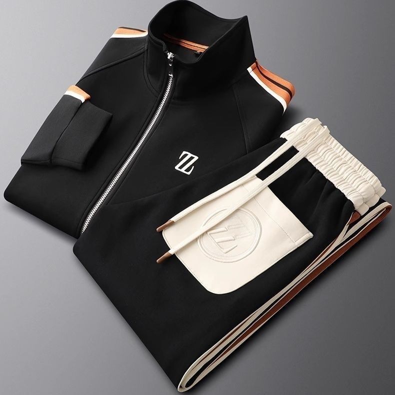 Men's 2-Piece Tracksuit Zip Jacket Drawstring Pants