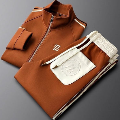 Men's 2-Piece Tracksuit Zip Jacket Drawstring Pants