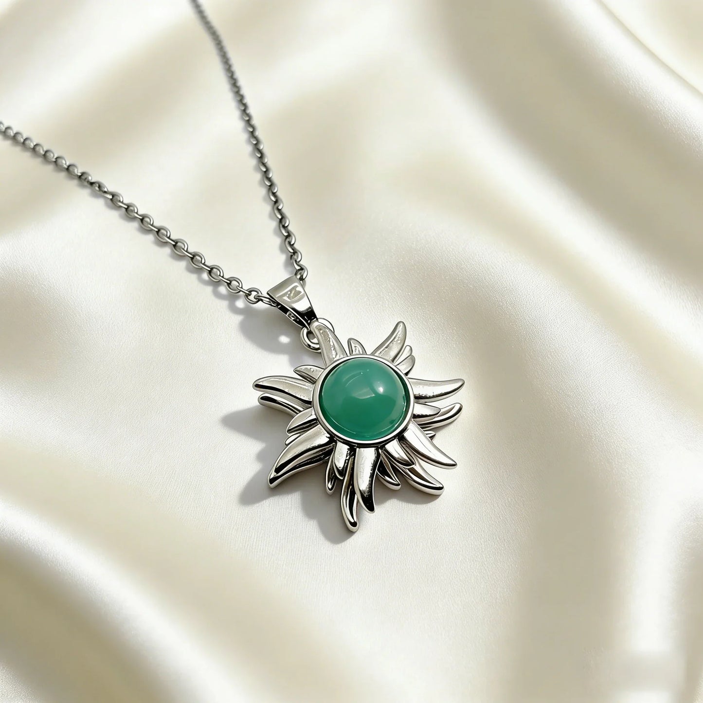 Spiral Sun Pendant Necklace