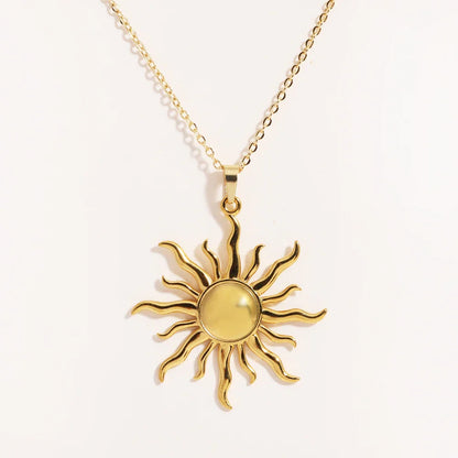 Aurora Spiral Sun Pendant Silver Tone