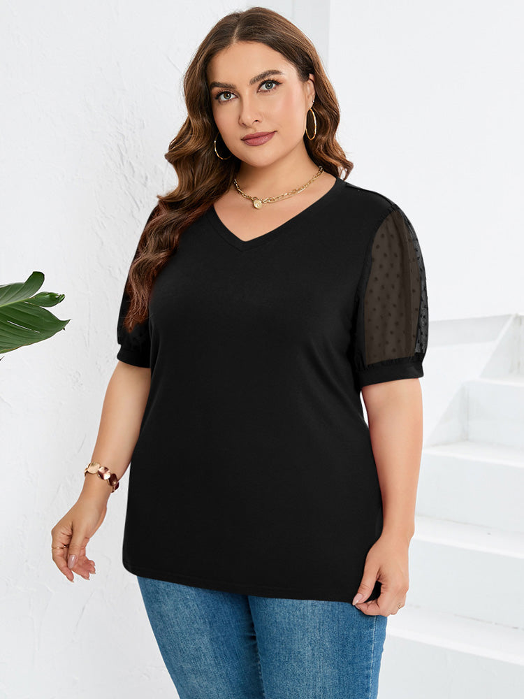 Women's V-Neck Blouse Short Sleeves