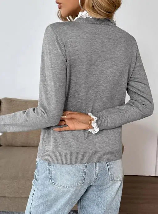 Women's Long Sleeve Sweater Button Front