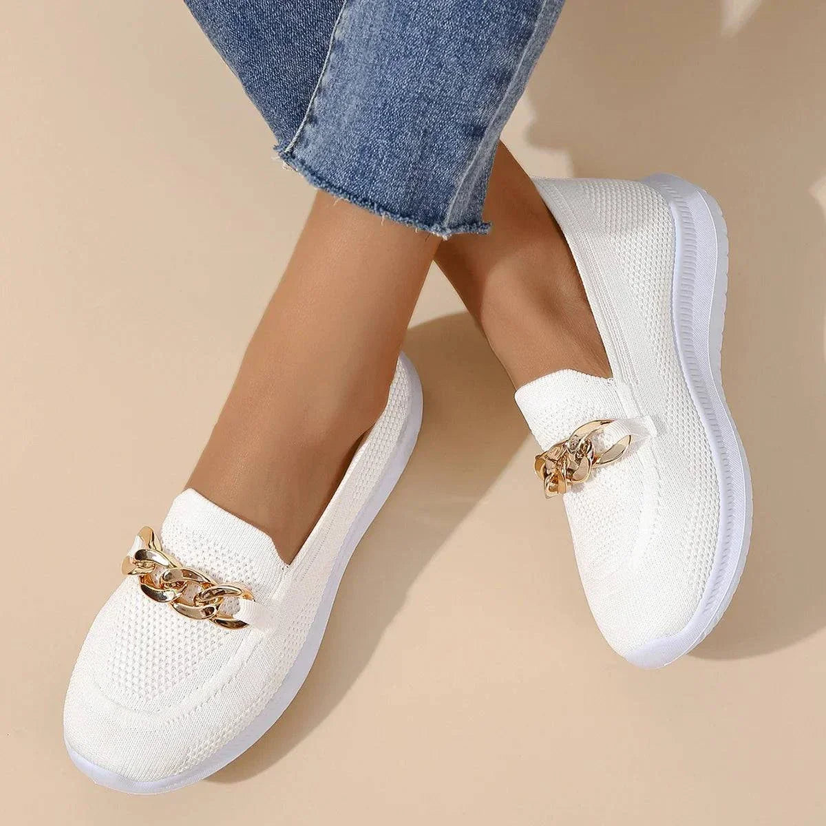 Aurelia Women's Gold Loafers