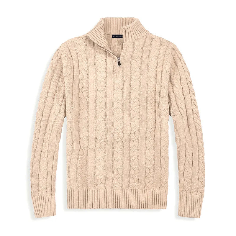 Men's Half Zip Sweater Wool Classic