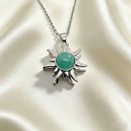Spiral Sun Pendant Necklace