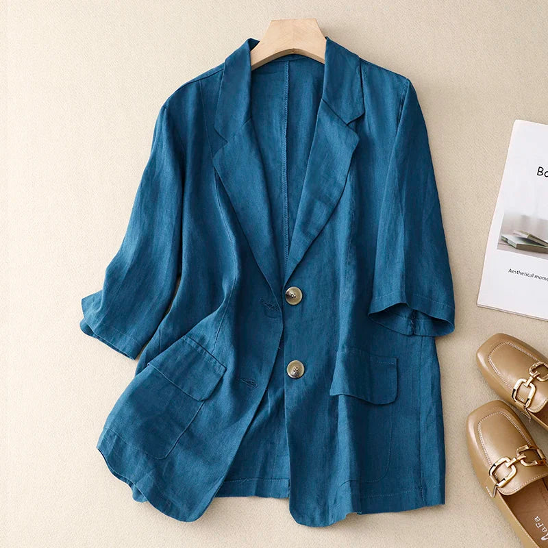 Women's Linen Summer Blazer - Vonnera