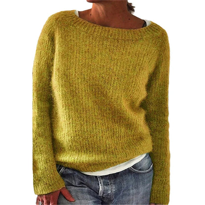 Women's Cozy Knit Sweater Loose Fit Pullover