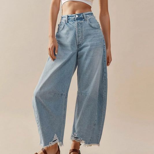 Women's Distressed High-Rise Jeans - Vonnera