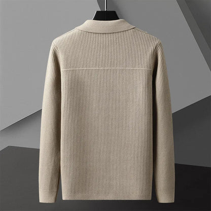 Men's Textured Cardigan With Pocket Design