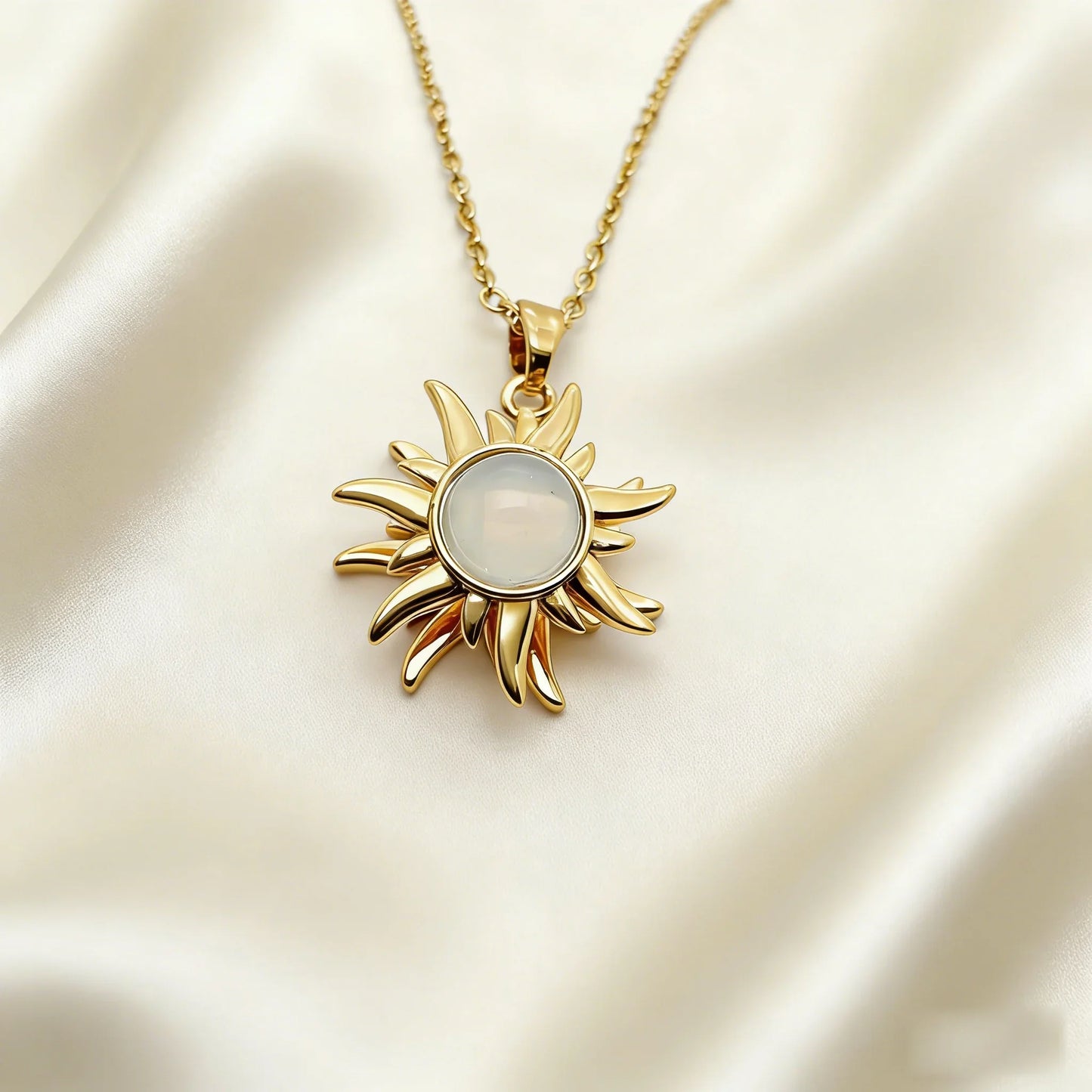 Spiral Sun Pendant Necklace