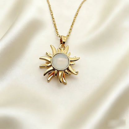 Spiral Sun Pendant Necklace
