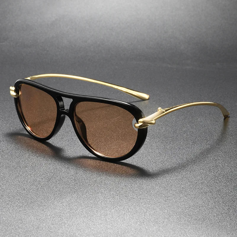 Nodelle Aviator Sunglasses Polarized Brown - Vonnera