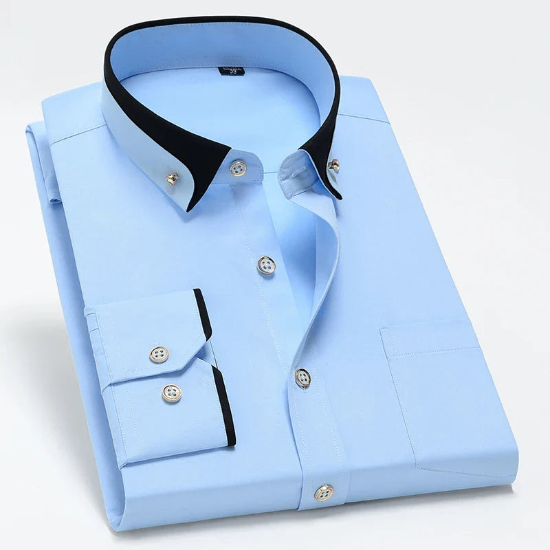 Russell Men's Contrast Collar Dress Shirt - Vonnera
