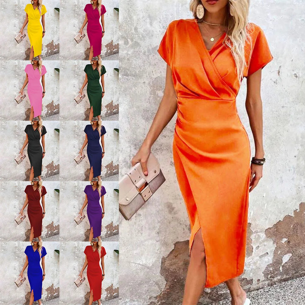 Women's V-Neck Mini Dress Casual Short - Vonnera