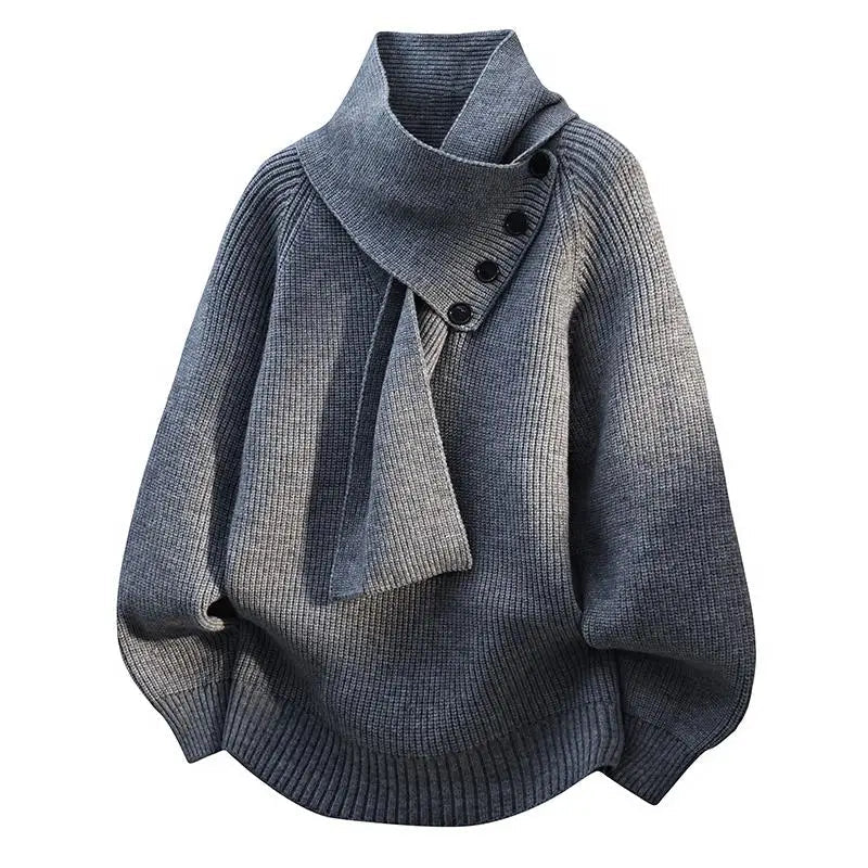 Women's Cozy Sweater Scarf Neck Soft