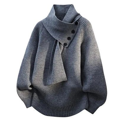 Women's Cozy Sweater Scarf Neck Soft