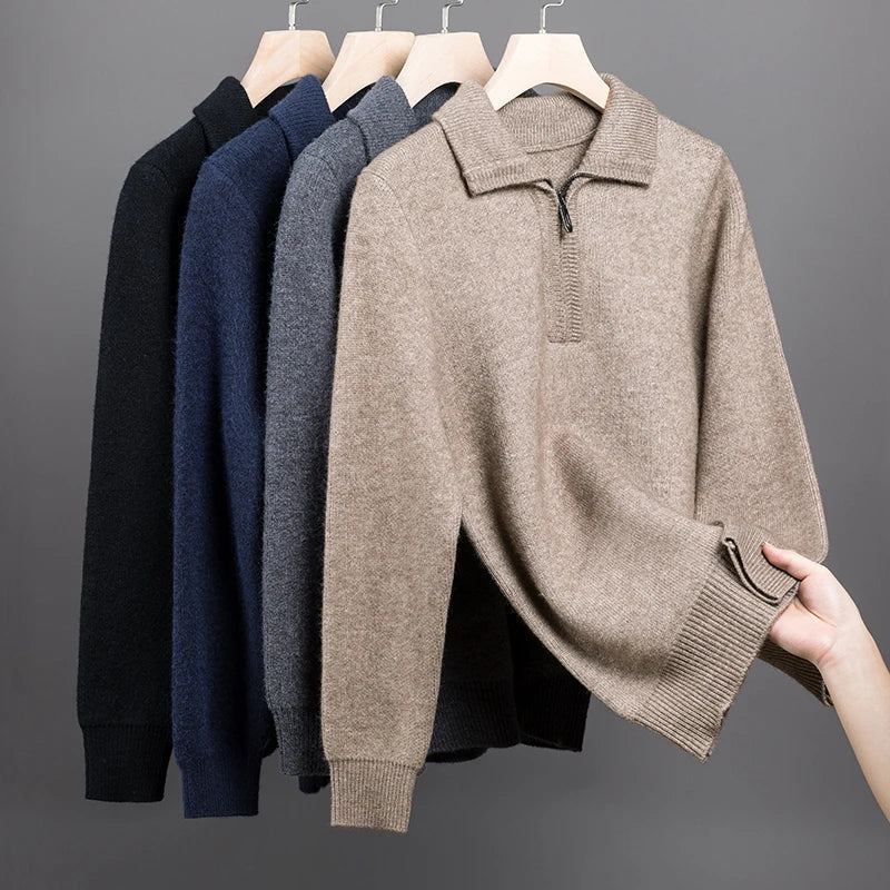 Arven Men's Cashmere Quarter Zip Sweater