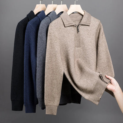 Arven Men's Cashmere Quarter Zip Sweater