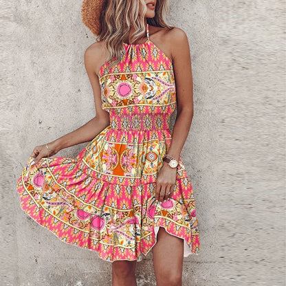 Women's Lace Halter Dress Flowy Amber - Vonnera