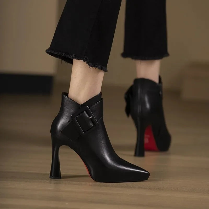 Women's High Heel Boots Buckle Strap
