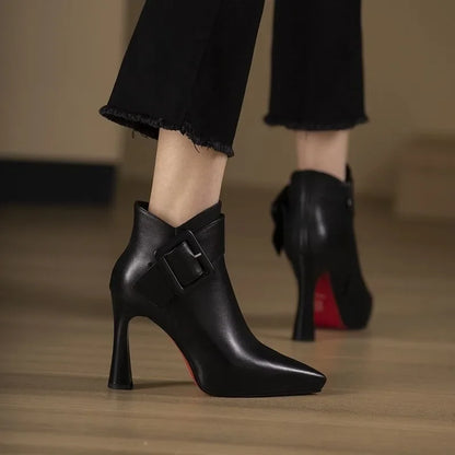 Women's High Heel Boots Buckle Strap