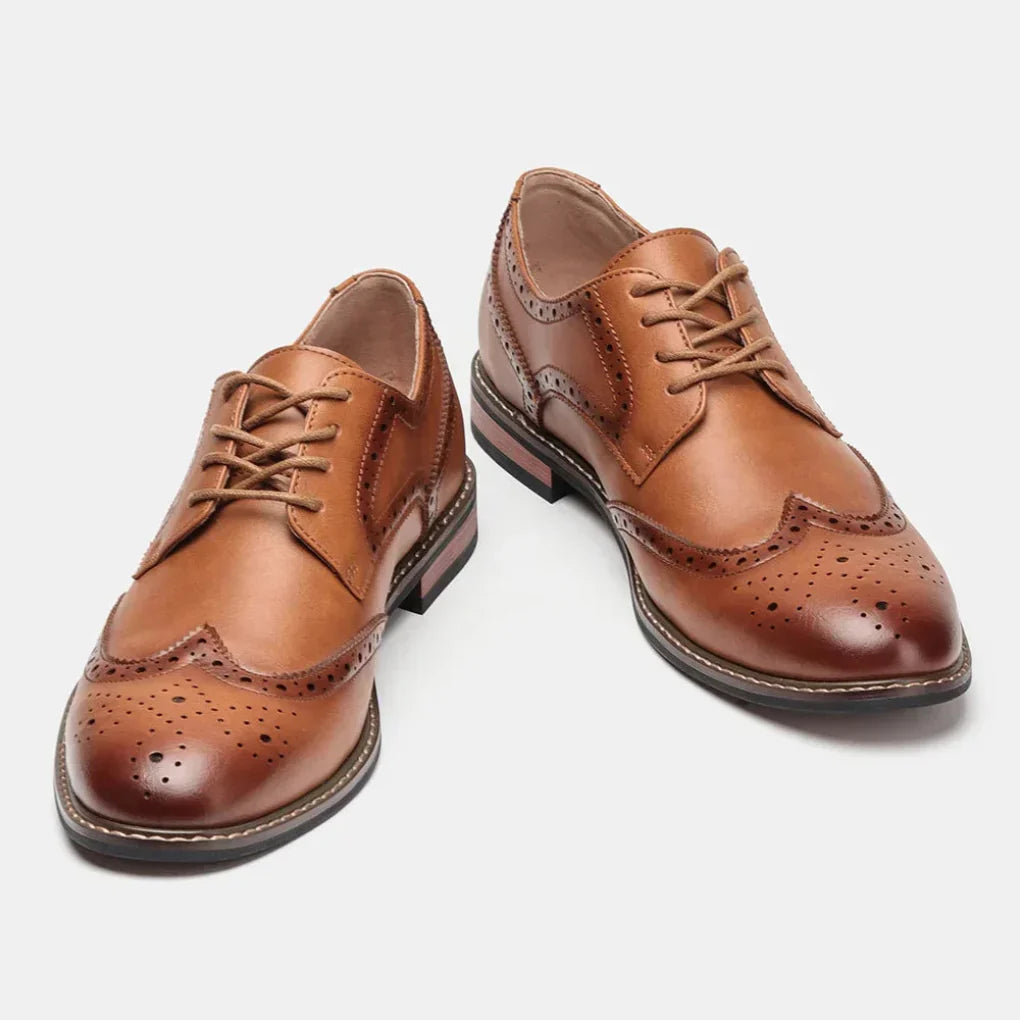 Men's Leather Wingtip Oxford Shoes