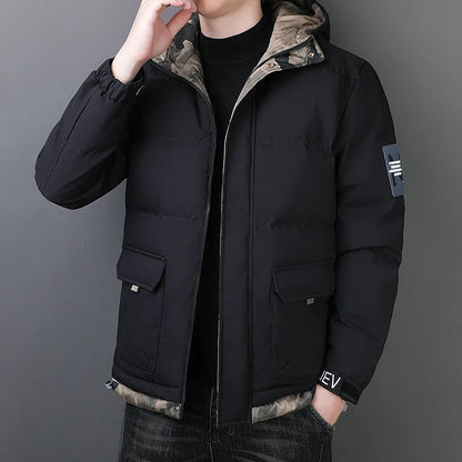 Men's Windproof Parkas Jacket Waterproof Hooded Multi-Pocket