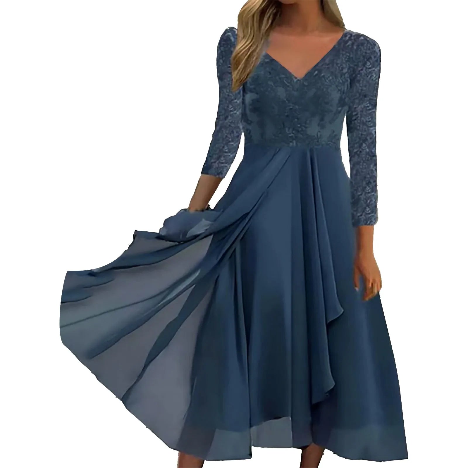 Women's Floral Lace Long Dress - Vonnera