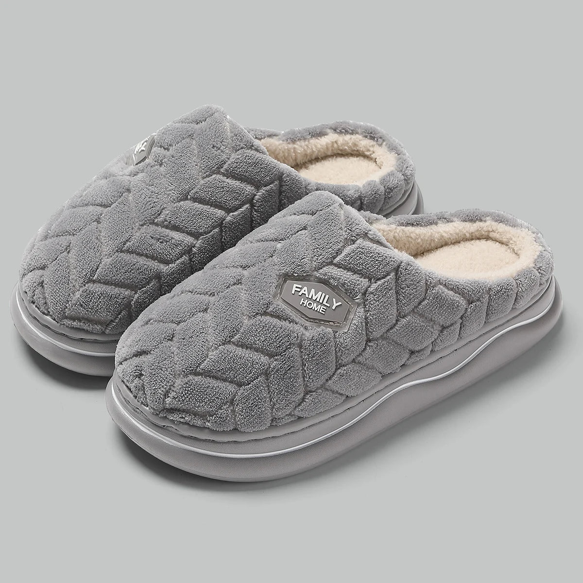 Women's Quilted Slippers Thick Sole Plush Lining