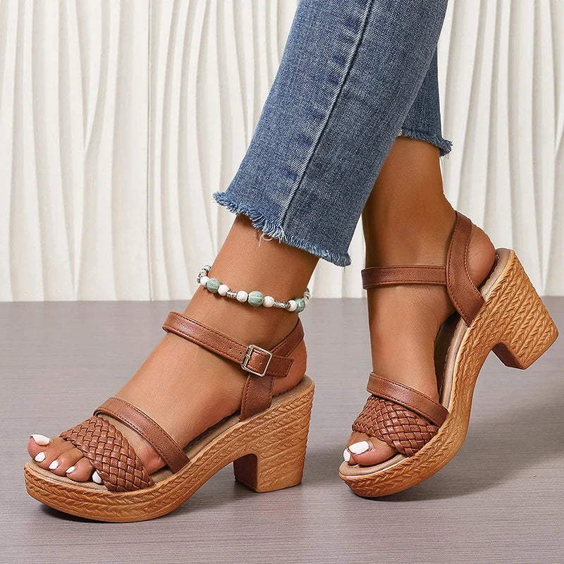 Plum | Women's Woven Platform Sandals