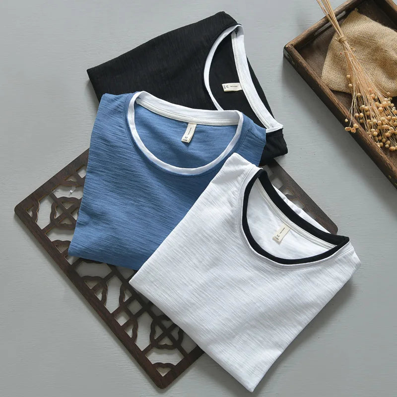 Men's Cotton Henley Tee Shirt