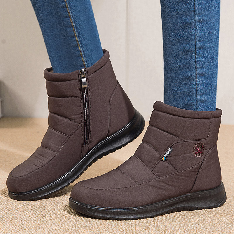 Women's Quilted Ankle Boots Fur Lining Non-Slip Sole