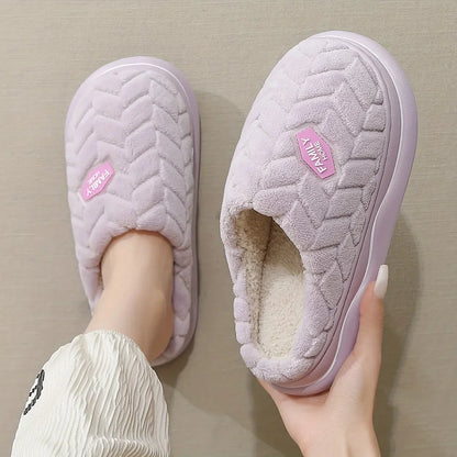 Women's Quilted Slippers Thick Sole Plush Lining